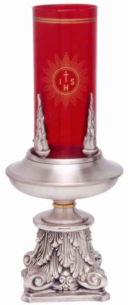 Imagen de Lámpara barroca para el Santísimo de Altar H. 18 cm Hojas Llamas