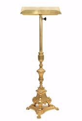 Imagen de Atril de columna para Altar Iglesia regulable en altura H. cm 115 (45,3 inch) barroco latón Oro Plata de mesa para Misal Biblia Textos Sagrados 