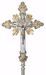 Immagine di Croce astile processionale cm 45x30 (17,7x11,8 inch) stile barocco Grande Raggiera Spirito Santo ottone Oro Argento Bicolor Crocifisso Processione