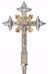 Picture of Processional Cross cm 45x30 (17,7x11,8 inch) Crucifix with Cloverleaf Tips Tabernacle Rays in brass Gold Silver Bicolor Crucifix for Church Procession 