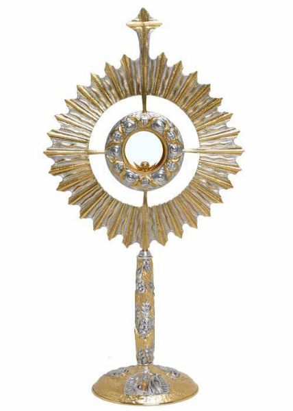 Immagine di Ostensorio con lunetta H. 70 cm Uva Spighe Angeli Raggiera