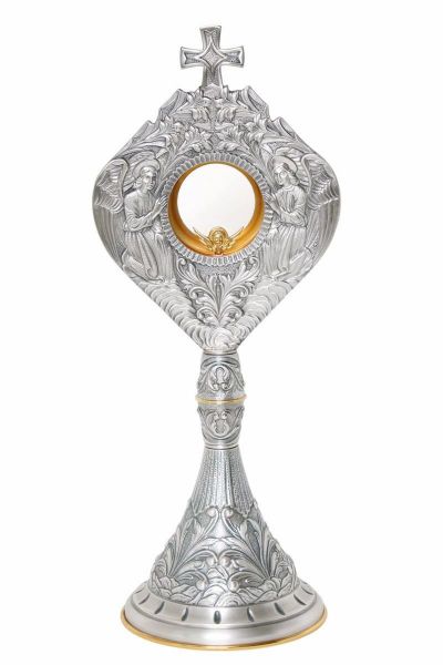 Imagen de Custodia con luneta H. 54 cm Ángeles Flores pie cincelado
