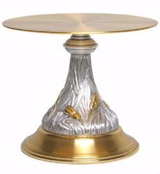 Picture of Altar Throne Base for Monstrance H. cm 13 (5,1 inch) floral decorations in brass Gold Silver Bicolor 