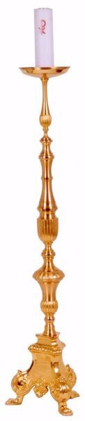 Picture of Altar Candlestick H. cm 114 (44,9 inch) Baroque Style in brass Gold Silver liturgical Candle Holder for Church 