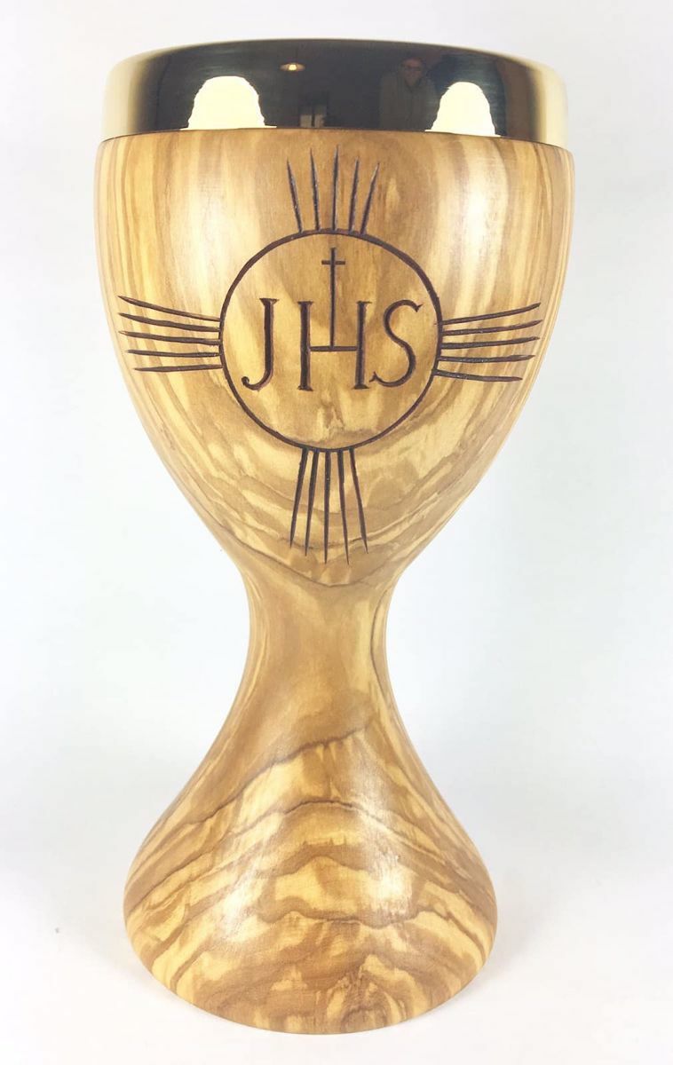 Eucharistic Chalice H. cm 20 (7,9 inch) JHS Symbol and Rays of Light in ...