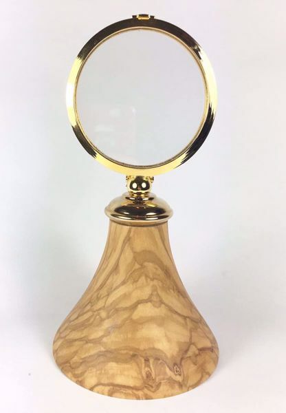 Picture of Eucharistic Shrine Monstrance H. cm 20 (7,9 inch) in Olive Wood of Assisi