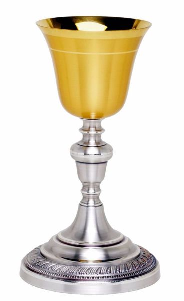 Imagen de Cáliz sagrado H. 23 cm con nudo base decorada