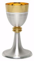 Picture of Liturgical Chalice H. cm 20,5 (8,1 inch) modern style with central Knot in brass Gold Silver for Holy Mass Altar Wine
