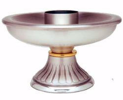 Picture of Altar Candlestick H. cm 6,5 (2,7 inch) decorated base in brass Gold Silver liturgical Candle Holder for Church 