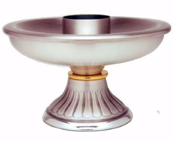 Picture of Altar Candlestick H. cm 8,5 (3,3 inch) decorated base in brass Gold Silver liturgical Candle Holder for Church 