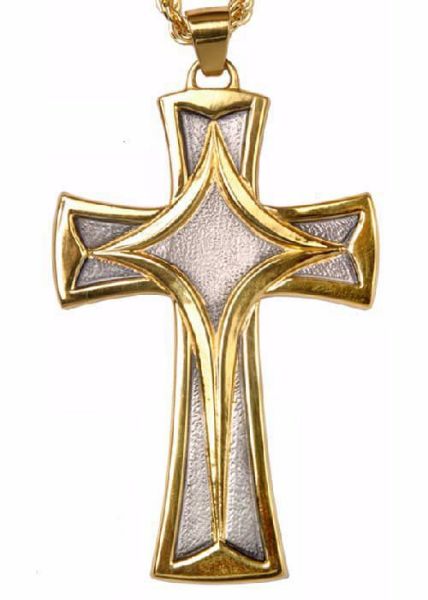 Immagine di Croce vescovile stilizzata 10x6 cm argento 800/1000