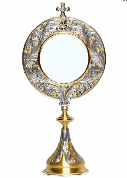 Immagine di Ostensorio Teca Ostia Magna H. 52 cm decorazioni floreali Uva