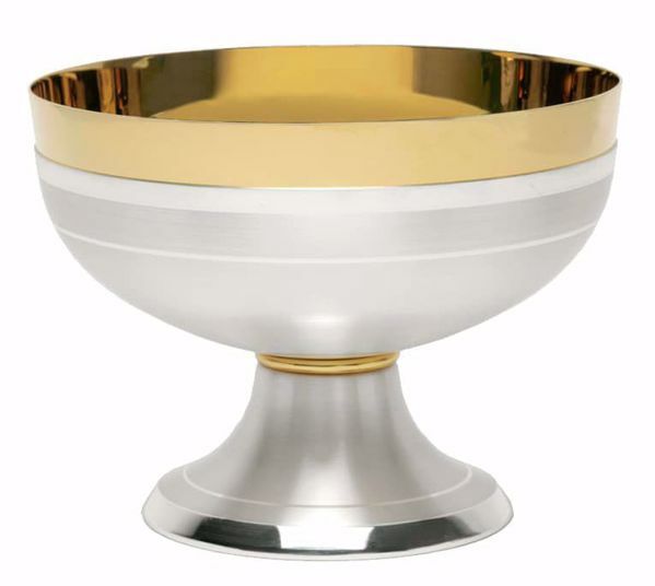 Picture of Liturgical Paten Ciborium H. cm 10,5 (4,1 inch) smooth satin modern style in brass Gold Silver 