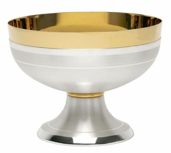 Picture of Modern Catholic Paten Ciborium H. 10,5 cm (4,1 inch) smooth satin brass