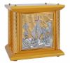 Picture of Small wooden Tabernacle 4 columns H. 33 cm (13,0 inch) Boat Grapes Wheat