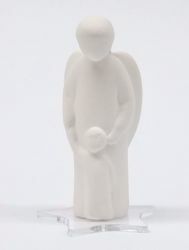 Picture of Guardian Angel on plexiglass board cm 9,5 (3,7 inch) Desk Sculpture in terracotta Ceramica Centro Ave Loppiano
