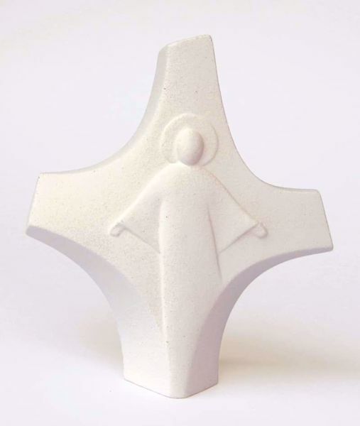 Imagen de Cruz Cristo Resucitado 14 cm Loppiano cerámica