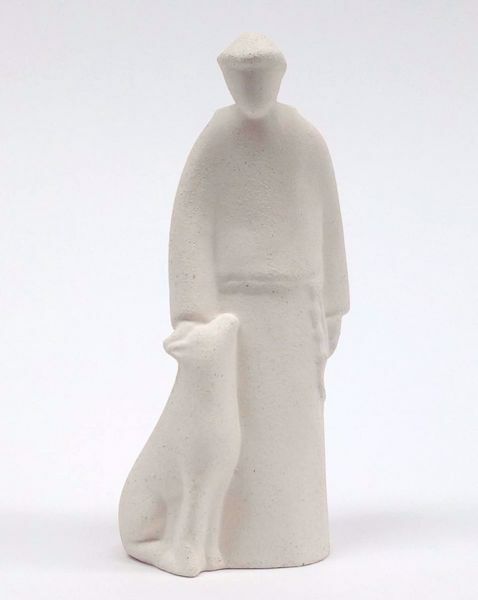 Picture of Saint Francis cm 15 (5,9 inch) Sculpture in white refractory clay Ceramica Centro Ave Loppiano