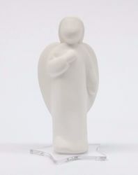 Picture of Singing Angel on plexiglass board cm 9,5 (3,7 inch) Desk Sculpture in terracotta Ceramica Centro Ave Loppiano