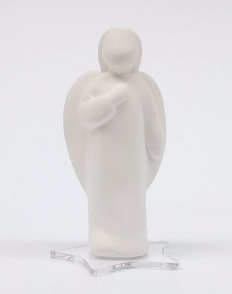 Imagen de Ángel Cantor 9,5 cm cerámica blanca y plexiglass Loppiano