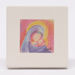 Picture of Miniature Madonna with Child cm 10 (3,9 inch) Wall / Desk hand painted pastel colors picture in white refractory clay Ceramica Centro Ave Loppiano