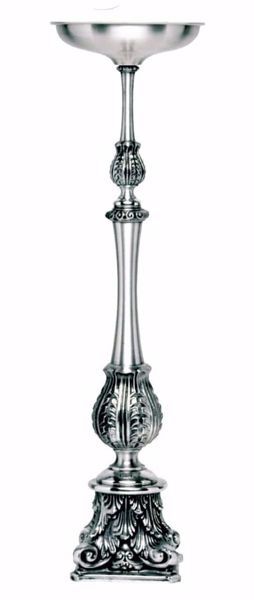 Picture of Altar Candlestick large size H. cm 54 (21,3 inch) Baroque style in brass Gold Silver liturgical Candle Holder for Church 