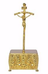 Picture of Altar Crucifix H. cm 32 (12,6 inch) Ears of Wheat in brass Gold Silver Cross for Churches