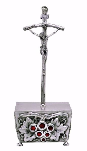 Imagen de Crucifijo para Altar H. cm 32 (12,6 inch) Ramas de Uva Esmalte rojo de latón Oro Plata Cruz para Iglesia