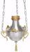 Immagine di Lampada a sospensione Santissimo Sacramento Diam. cm 25 (9,8 inch) liscia satinata ottone Oro Argento Portalampada Santuario Chiesa