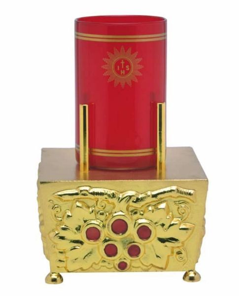 Picture of Blessed Sacrament Altar Lamp H. 14 cm (5,5 inch) Grapes Red Enamel