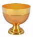 Picture of Liturgical Paten Ciborium H. cm 11 (4,3 inch) low Knot in hammered brass Gold Silver 