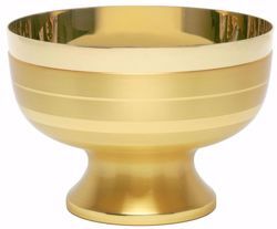 Picture of Liturgical Paten Ciborium H. cm 9,5 (3,7 inch) modern style smooth satin finish in brass Gold Silver 