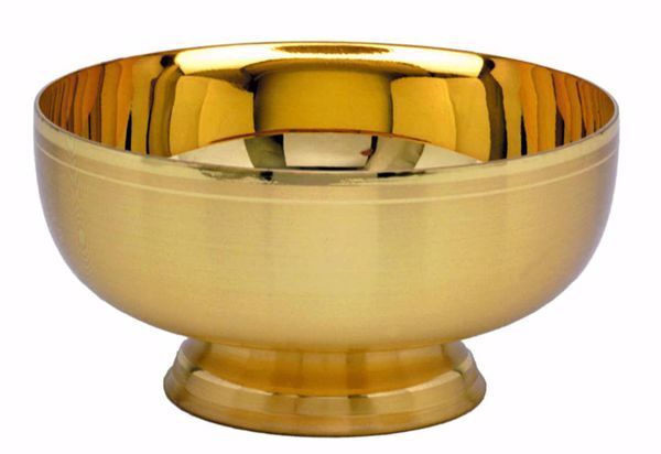 Picture of Liturgical Paten Ciborium H. cm 6,5 (2,7 inch) smooth satin finish in brass Gold 