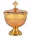 Picture of Low Liturgical Ciborium H. cm 16,5 (6,5 inch) smooth satin finish in hammered brass Gold Silver 
