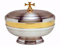 Picture of Liturgical Ciborium H. cm 10,5 (4,1 inch) smooth satin finish in brass Gold Silver 