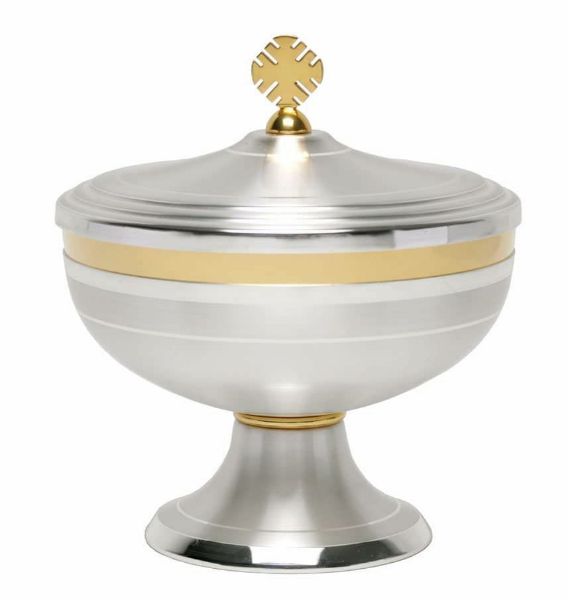Immagine di Pisside moderna H. 15,5 cm ottone liscio satinato