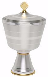 Picture of Liturgical Ciborium H. cm 20,5 (8,1 inch) smooth satin modern style in brass Gold Silver 