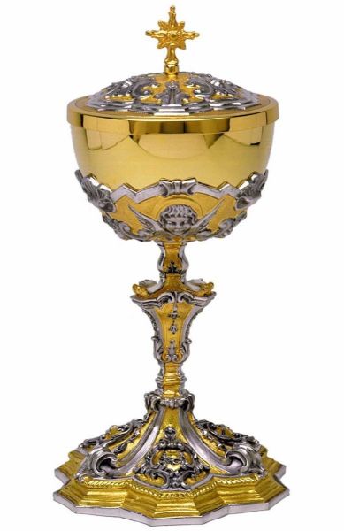Immagine di Pisside barocca H. 29 cm Angeli Cherubini