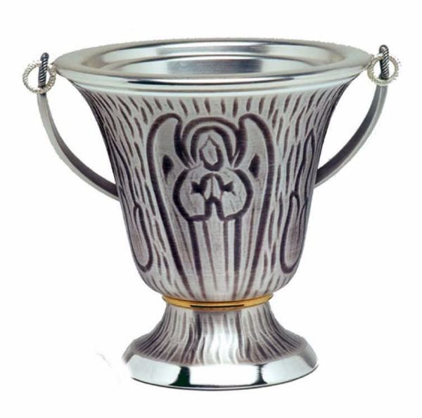 Immagine di Secchiello acqua santa H. 12,5 cm Angelo
