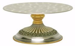 Picture of Altar Throne Base for Monstrance H. cm 6,5 (2,7 inch) smooth satin finish decorated base in brass Gold Silver 