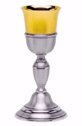 Picture of Liturgical Chalice H. cm 23,5 (9,3 inch) smooth and satin finish in 800/1000 Silver Gold Silver for Holy Mass Altar Wine