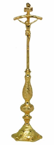 Picture of Altar Crucifix H. 48 cm (18,9 inch) Leaves brass