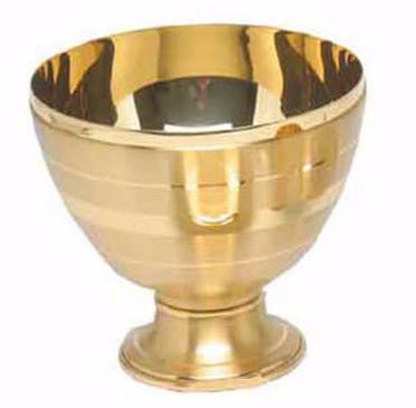 Picture of Liturgical Paten Ciborium H. cm 10 (3,9 inch) smooth satin finish in burnished brass Gold Silver 
