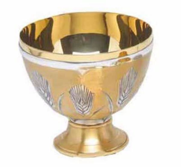 Picture of Catholic Paten Ciborium H. 10 cm (3,9 inch) Ears of Wheat chiseled brass