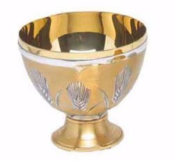 Picture of Liturgical Paten Ciborium H. cm 12 (4,7 inch) Ears of Wheat in chiseled brass Silver Bicolor 