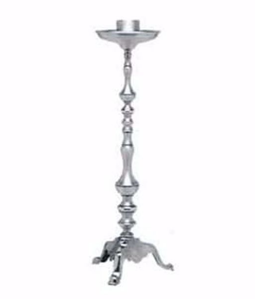 Picture of Altar Candlestick H. cm 47 (18,5 inch) Baroque style in brass Gold Silver liturgical Candle Holder for Church 