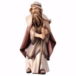 Picture of Old Herder with Crook cm 10 (3,9 inch) hand painted Ulrich Nativity Scene Val Gardena wooden Statue baroque style