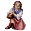 Immagine di Bambina che prega inginocchiata Presepe Ulrich 10 cm tradizionale legno