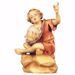 Imagen de Chico sentado en la Hoguera cm 10 (3,9 inch) Belén Ulrich pintado a mano Estatua artesanal de madera Val Gardena estilo barroco