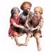 Picture of Sitting Children Group cm 10 (3,9 inch) hand painted Ulrich Nativity Scene Val Gardena wooden Statue baroque style